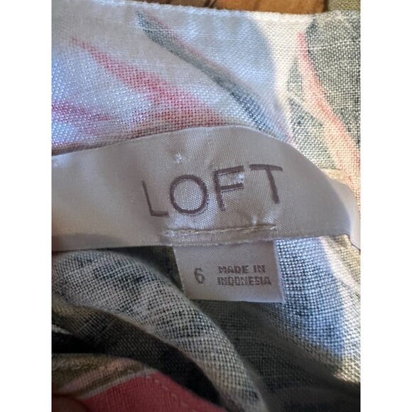 🌴 LOFT Tropical Print Dress – Linen Viscose Blend – Size 6 (#316) - Picture 7 of 12